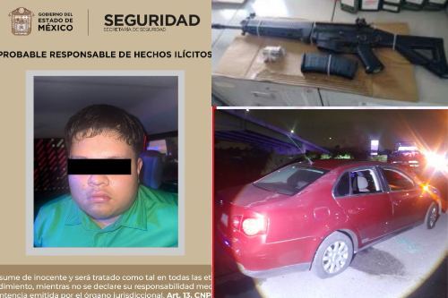 Tras balacera, atrapan a asaltante en el Circuito Exterior Mexiquense; su cómplice murió